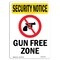 Signmission Safety Sign, OSHA SECURITY NOTICE, 14" Height, Gun Free Zone, Portrait OS-SN-D-1014-V-11705 - alternate 1